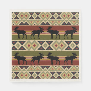 Green Red Ivory Ochre Ethnic Look Napkin