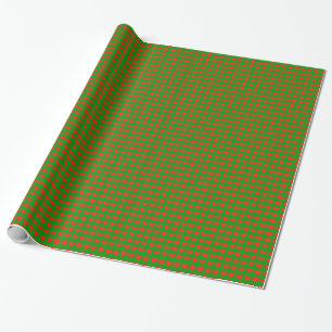 green & red love hearts wrapping paper