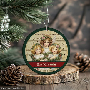 Green Red Merry Christmas Ornament Angel Keepsake