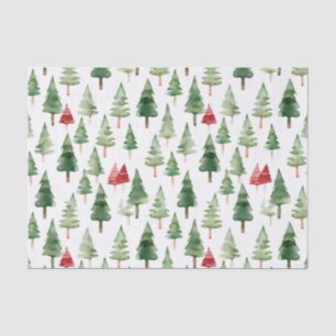 Green Red Merry Christmas Trees  Tissue Paper