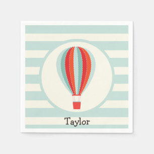 Green, Red, Orange Hot Air Balloon Napkin