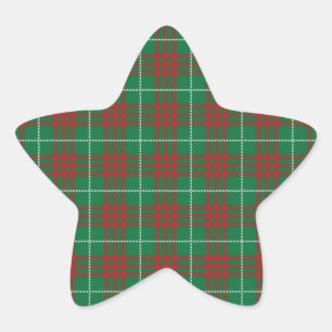 Green & Red Plaid Star Sticker
