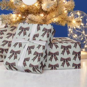 Green Red Plaid Stripes Christmas Wrapping Paper