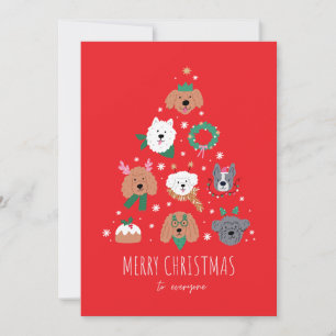 Green Red Playful Illustrative Christmas Dogs Card