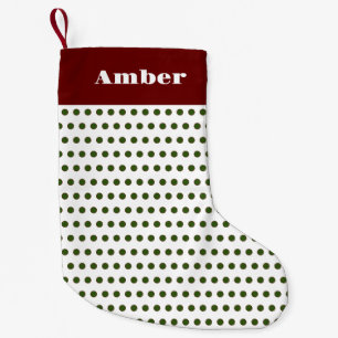 Green Red Polka Dots Christmas Stocking