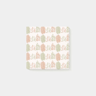 Green Red Retro Vintage Leaf Pattern Post-it Notes