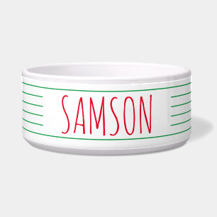 Green Red Stripe Modern Farmhouse Christmas  Bowl