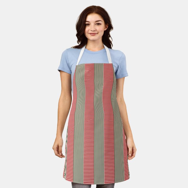  green red strips  apron (Worn)