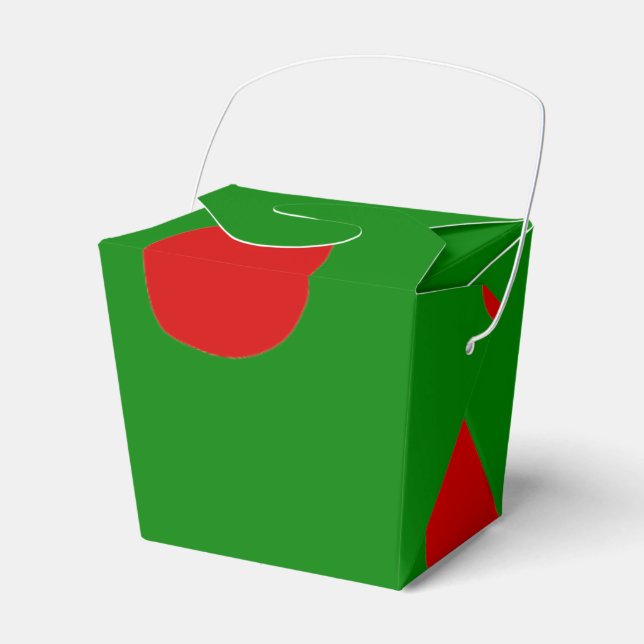 Green Red Take Out Favour Box (Front Side)