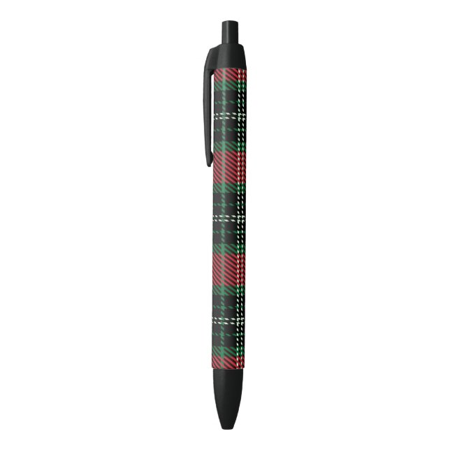  Green & Red Tartan    Black Ink Pen (Top (Vertical))