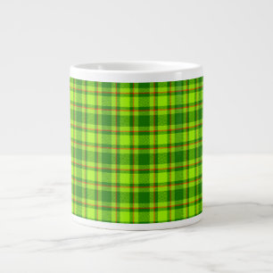Green Red Tartan Chequered Plaid Pattern-55788 Large Coffee Mug