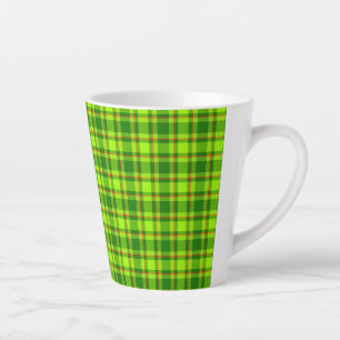 Green Red Tartan Chequered Plaid Pattern-55788 Latte Mug