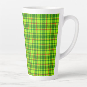 Green Red Tartan Chequered Plaid Pattern-55788 Latte Mug