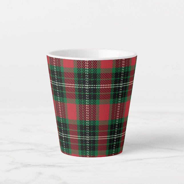  Green & Red Tartan    Latte Mug (Front)
