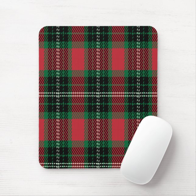 Green & Red  Tartan Mouse Mat (With Mouse)