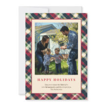 Green Red Tartan Plaid Custom Family Photo Holiday