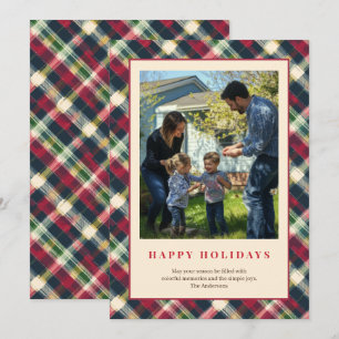 Green Red Tartan Plaid Custom Family Photo Holiday
