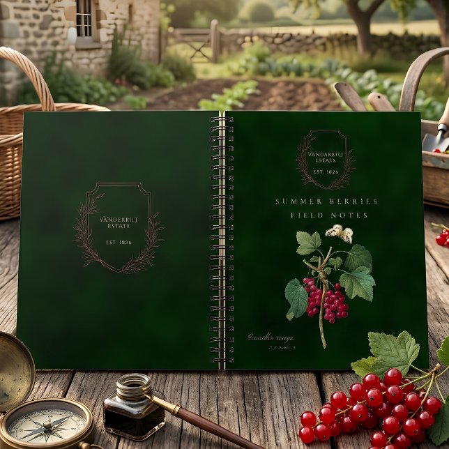 Green Red Vintage Summer Berries Field Notes Notebook (Creator Uploaded)