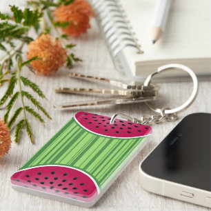 Green Red Watermelon Design Key Ring