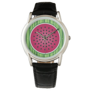 Green Red Watermelon Design Watch