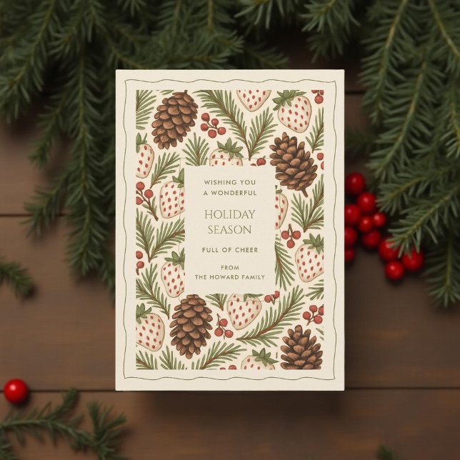 Green Red Whimsical Watercolor Holiday Card (Creator Uploaded)