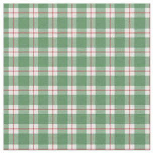 Green / Red / White Plaid Fabric