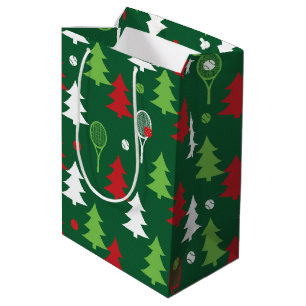 Green💚💔🤍, red, white tennis Christmas  Medium Gift Bag