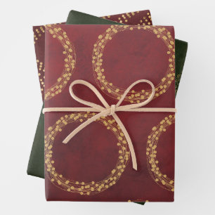 Green & Red Xmas Designs3 Wrapping Paper Sheet