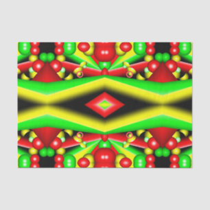 Green Red Yellow Bubbles And Stripes Abstract Art Tissue Paper