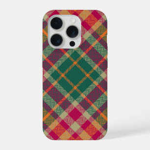 Green Red Yellow Scottish Tartan Plaid iPhone 15 Pro Case