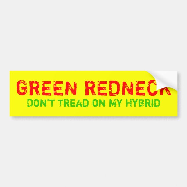 GREEN REDNECK BUMPER STICKER (Front)