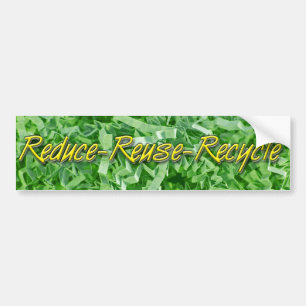 Green Reduce-Reuse-Recycle Bumper Sticker
