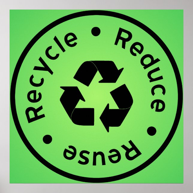 Green Reduce, Reuse, Recycle Poster (Front)