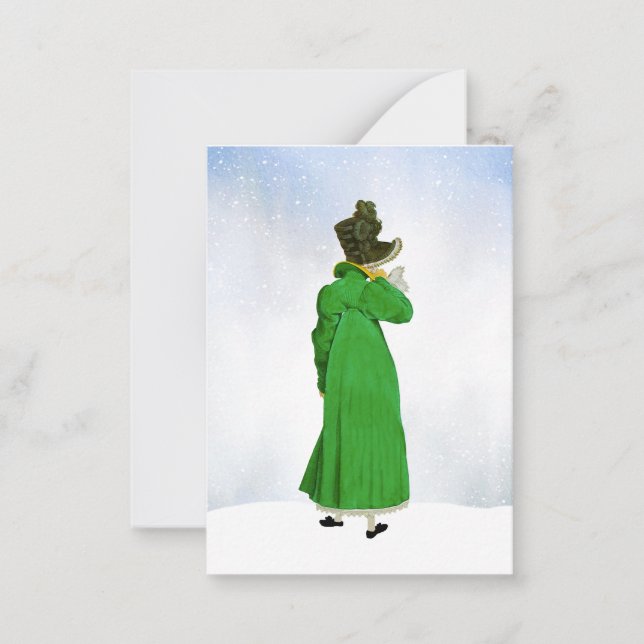 Green Regency Fashion Christmas Holiday Greeting Card (Front)