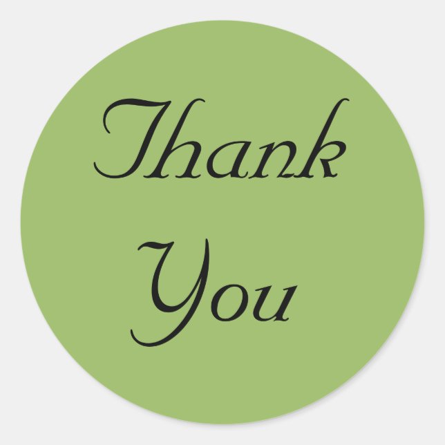 Green Regency Thank You Stickers (Front)