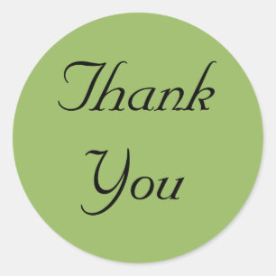 Green Regency Thank You Stickers