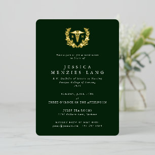 Green Registered Nurse Caduceus+Laurel Wreath