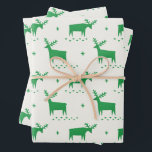 Green Reindeer Christmas | Cosy Woodland Winter Wrapping Paper Sheet<br><div class="desc">Bring a cosy, rustic touch to your holiday packaging with these green Christmas wrapping paper sheets featuring a playful hand drawn reindeer pattern. The soft green colour and minimal woodland animal design are perfect for wrapping small gifts, stocking stuffers, holiday party favours, or festive gift baskets. Whether you’re going for...</div>