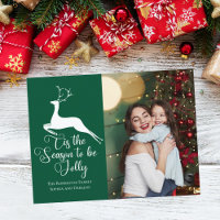 Green Reindeer Christmas Photo Cute Tis the Season