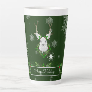 Green Reindeer Latte Mug