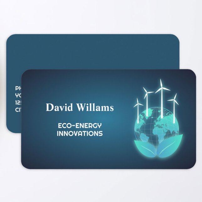 Green Renewable Energy Business Card (Renewable Energy Business Cards)