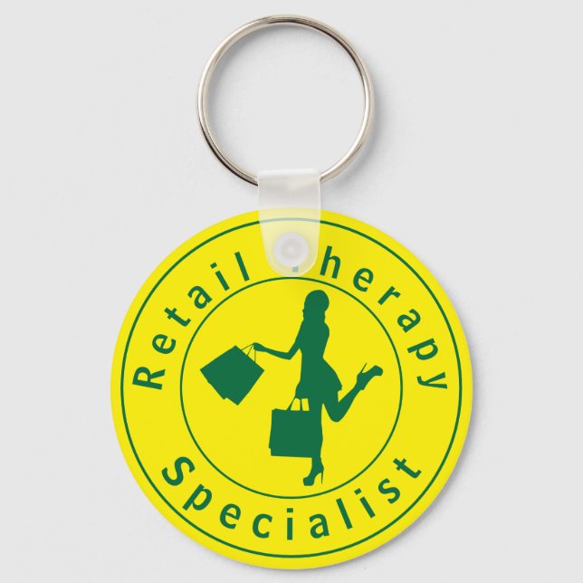 Green Retail Therapy Specialist Key Ring (Front)