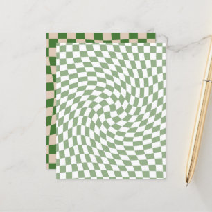 Green Retro Checks Chequered Scrapbook Paper
