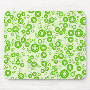 Green Retro Circle Random Pattern Mouse Mat