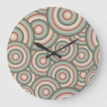 Green Retro Circle Swirl Clock