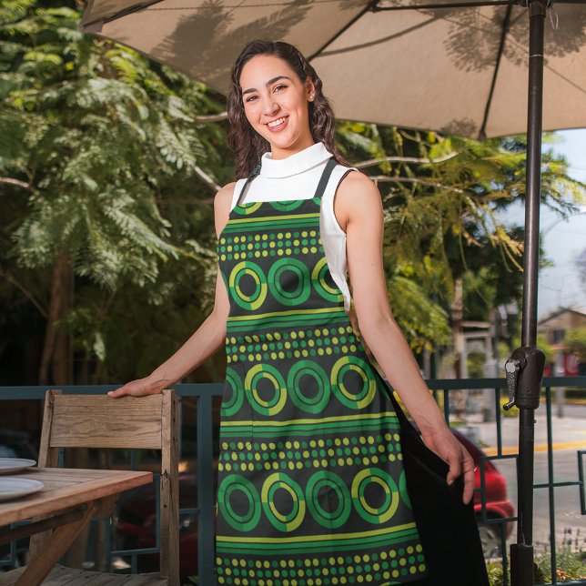 Green Retro Circles Apron (Creator Uploaded)