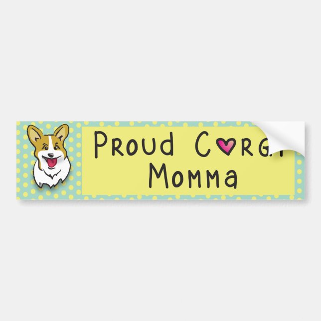 Green Retro Corgi Bumper Sticker (Front)