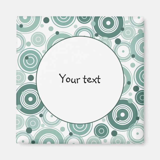 Green retro design magnet (Front)