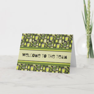 Green Retro Employee Welcome Card