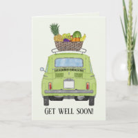 Green Retro Fiat 500 Get well